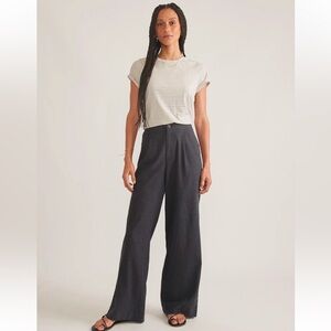 Marine Layer Charcoal Grey High Waisted Wide Leg Pants Sz. 4 neutral trouser
